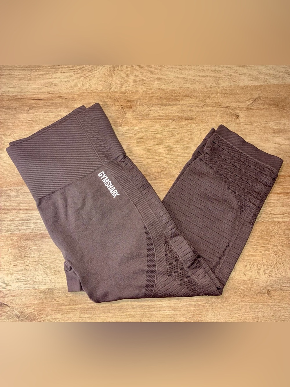 Gymshark Energy+ Seamless Cropped Leggings Size Small Adjustable- Brown